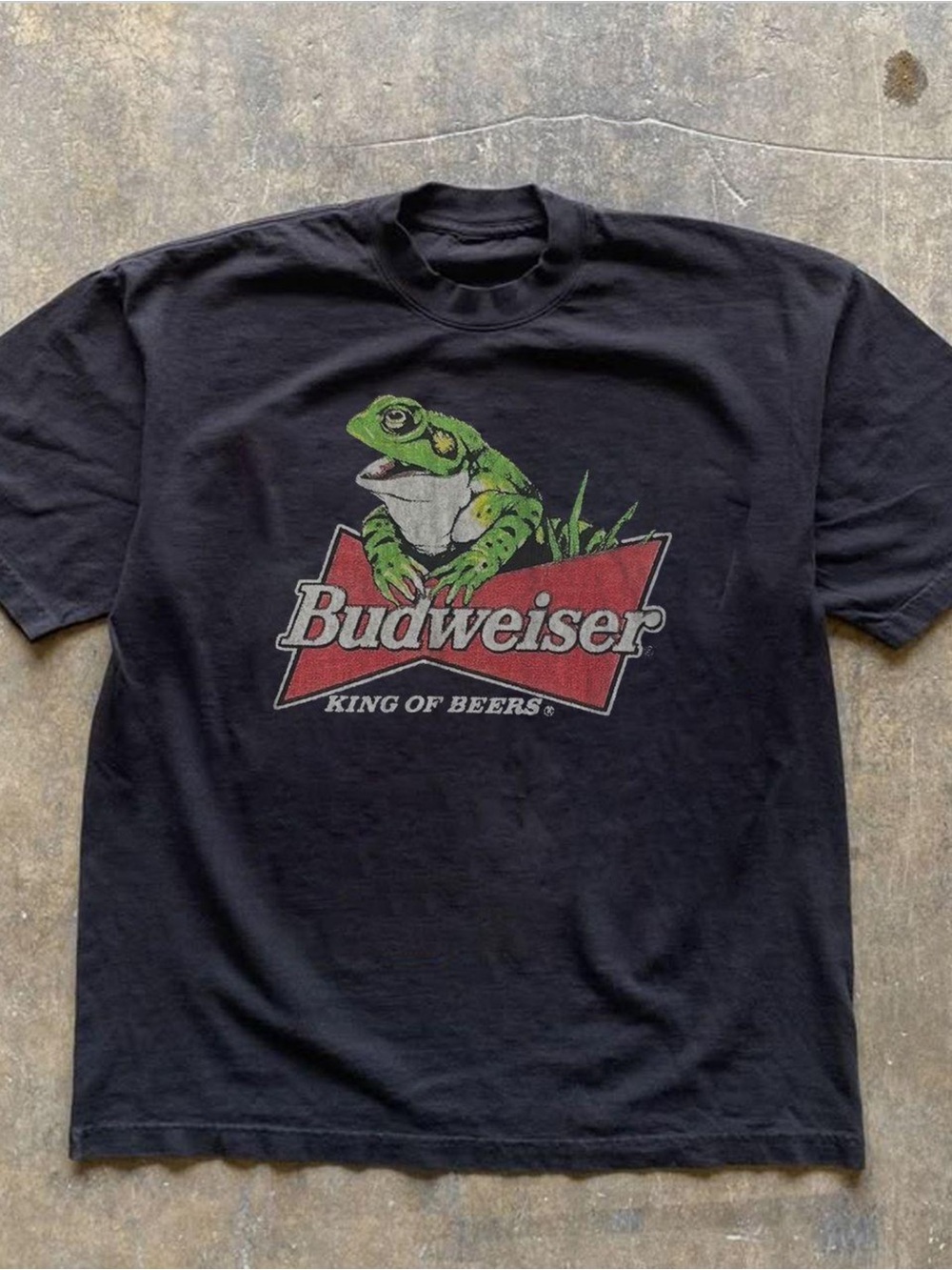 Gildan Black Tee with Green Frog and Red Logo